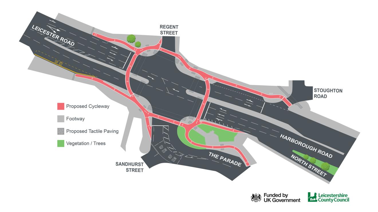 proposed oadby cyclops junction scheme