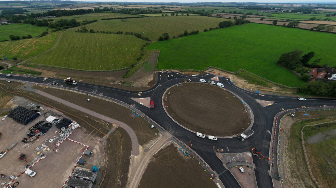 New roundabout at Burton Lazars 