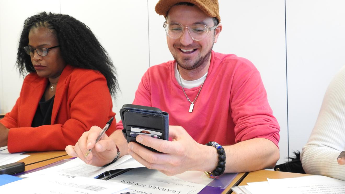 Two adults in a GoLearn classroom