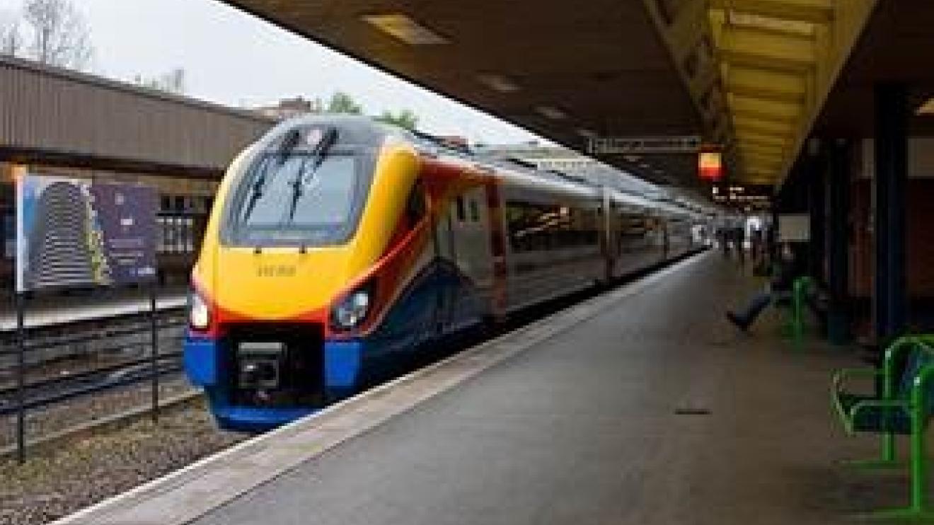 A Midland Main Line train at Leicester station