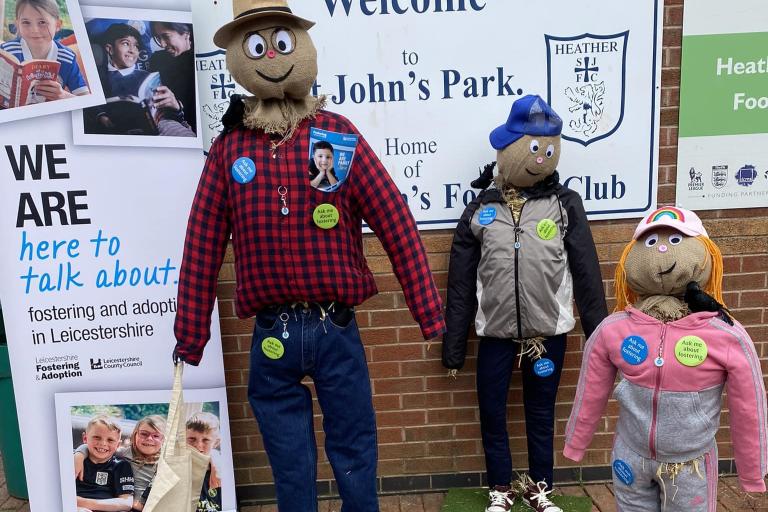 Scarecrow family to promote fostering and adoption