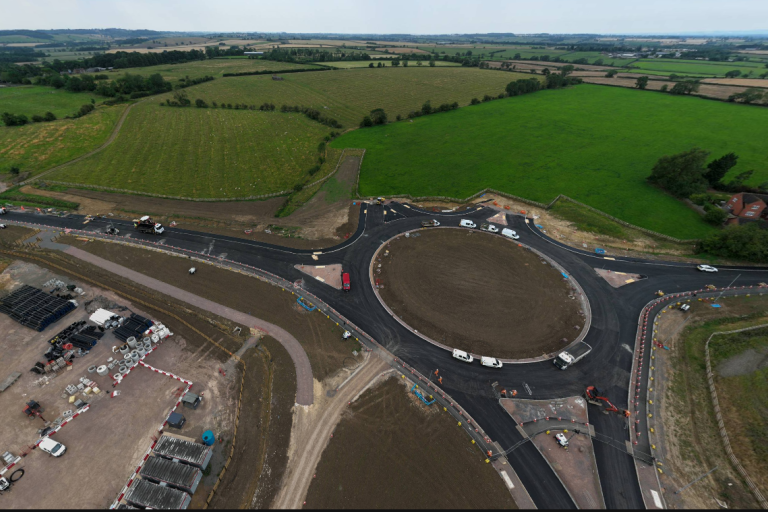 New roundabout at Burton Lazars 