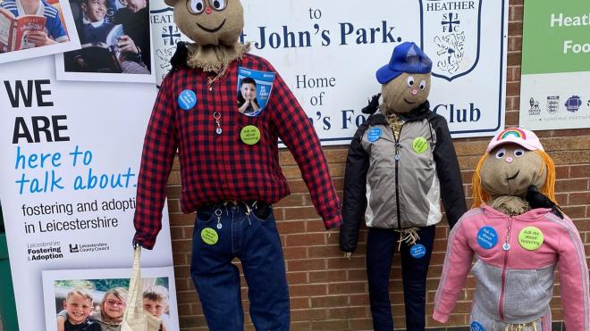 Scarecrow family to promote fostering and adoption